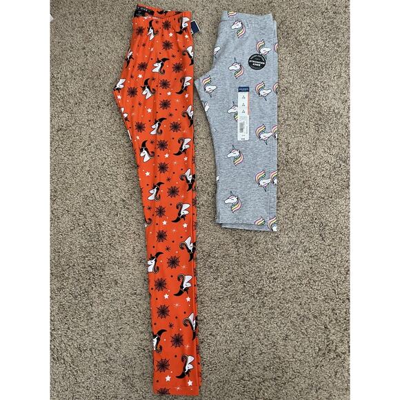 Lot Of 2 Arizona Just One Festive Unicorn Stars Girls' Capri Leggings Size S 7/8 - Picture 1 of 6